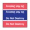 Nevs Do Not Destroy Labels 1-7/8" x 1-7/8" White w/Red & Reflex Blue X-13972 - alternate 1